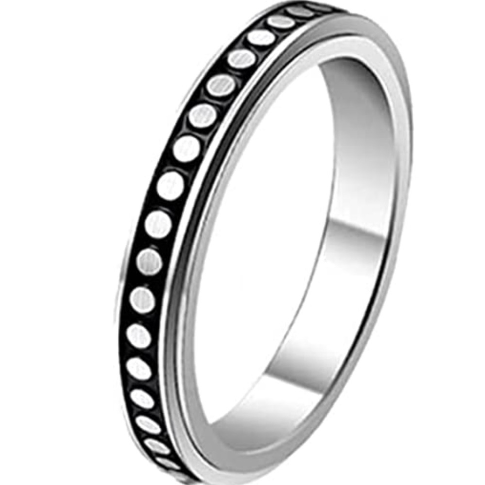 🦋3/$30🦋Fidget Spinner Polka Dot Stainless Steel Ring, Size 5